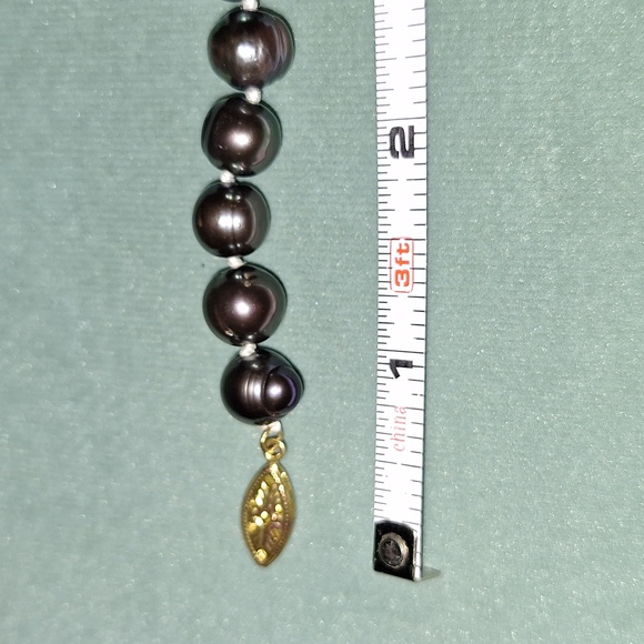 🦪 Stunning vintage black pearl knotted necklace. 18" freshwater dyed. - Picture 8 of 17